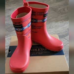 Pendleton PILOT ROCK Mid Boot Outdoor Rain Boots Red Native American Inspired